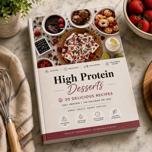 30 High-Protein Desserts recipe ebook with healthy protein desserts